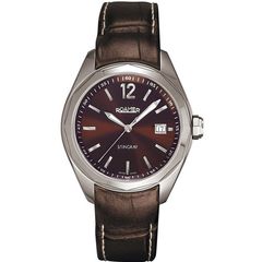 Ρολόι γυναικείο Roamer Stingray R412977416404 με δερμάτινο λουρί και καφέ καντράν