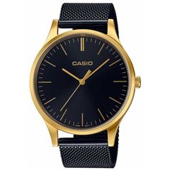 Ρολόι γυναικείο Casio Fashion LTP-E140GB-1AEF με μπρασελέ και μαύρο καντράν
