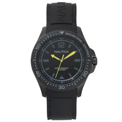 Ρολόι ανδρικό Nautica Maui Collection NAPMAU006 με Rubber και μαύρο καντράν