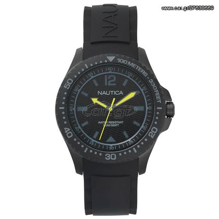 Ρολόι ανδρικό Nautica Maui Collection NAPMAU006 με Rubber και μαύρο καντράν