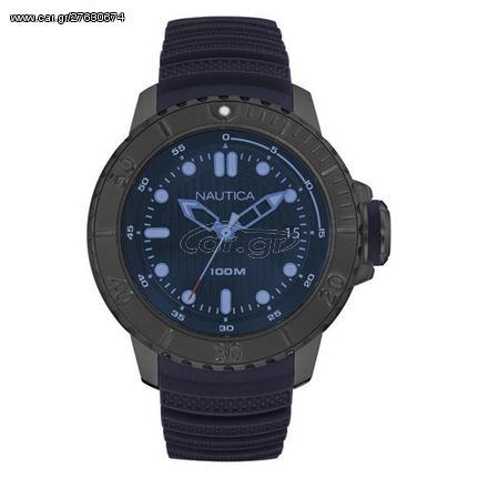 Ρολόι ανδρικό Nautica NMX Dive 15 NAD20509 με Rubber και μπλε καντράν