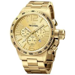 Ρολόι ανδρικό Tw Steel Canteen CB103 Chronograph με μπρασελέ και χρυσό καντράν