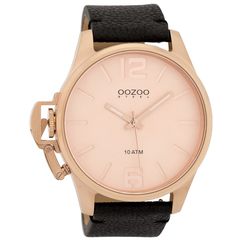 Ρολόι Unisex Oozoo Steel OSGR09 με δερμάτινο λουρί και ροζ χρυσό καντράν