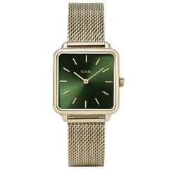 Ρολόι γυναικείο Cluse Garconne CL60014 με μπρασελέ και πράσινο μεταλλικό καντράν