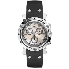 Ρολόι γυναικείο Nautica Chronograph A37003L με Rubber και μπεζ φιλντισένιο καντράν