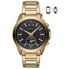 Ρολόι ανδρικό Armani Exchange Hybrid Smartwatch AXT1008 με μπρασελέ και μαύρο καντράν