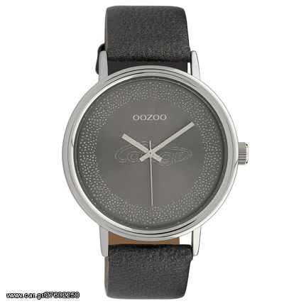 Ρολόι γυναικείο Oozoo Timepieces C10099 με δερμάτινο λουρί και γκρι μεταλλικό καντράν