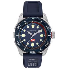 Ρολόι ανδρικό Nautica Tarpoon Dive NAPTDS902 με Rubber και μπλε σκούρο καντράν