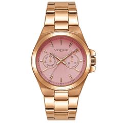 Ρολόι γυναικείο Vogue Geneva 813152 με μπρασελέ και ροζ καντράν
