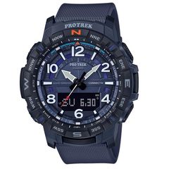 Ρολόι ανδρικό Casio Protrek PRT-B50-2ER με Rubber και αναλογικό ψηφιακό καντράν