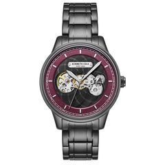 Ρολόι ανδρικό Kenneth Cole Automatic KC51020004 με μπρασελέ και γκρι μπορντό Open καντράν