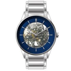 Ρολόι ανδρικό Kenneth Cole Automatic KC51016001 με μπρασελέ και μπλε Skeleton καντράν