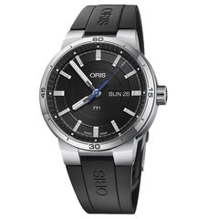 Ρολόι ανδρικό Oris TT Day Date 0173577524154-0742406FC με Rubber και μαύρο καντράν