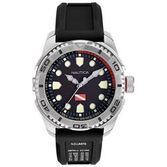 Ρολόι ανδρικό Nautica Tarpoon Dive NAPTDS901 με Rubber και μαύρο καντράν