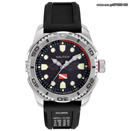 Ρολόι ανδρικό Nautica Tarpoon Dive NAPTDS901 με Rubber και μαύρο καντράν