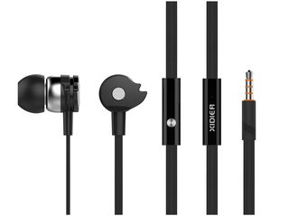 CELEBRAT Earphones με μικρόφωνο D1, on/off, 10mm, 1.2m flat, μαύρα