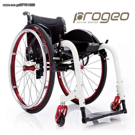Αναπηρικό αμαξίδιο ελαφρού τύπου Ego - Λευκό και κόκκινο 48 εκ.