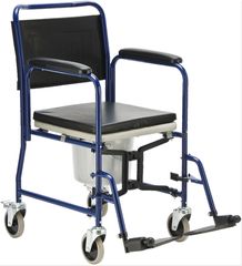 Αναπηρικό αμαξίδιο τουαλέτας μπάνιου πτυσσόμενο AC-32F Μπλε