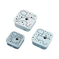 Done by Deer Μπωλ Με Καπάκι Σετ 3τεμ Contour Blue