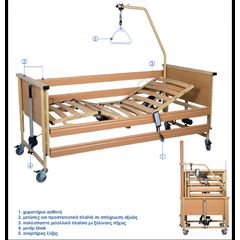 Trento 2 Πολύσπαστο Ηλεκτροκίνητο Κρεβάτι Με Ξύλινους Πήχεις