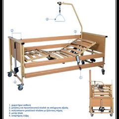 Trento 2 Πολύσπαστο Ηλεκτροκίνητο Κρεβάτι Με Ξύλινους Πήχεις