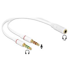 Detech Αντάπτορας από 3.5mm 4-pin jack σε 2x 3.5m 3-pin jack