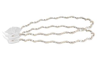 Στέφανα γάμου λευκά από ασήμι 925 με πέρλες P.Q. EUROPEAN CRYSTALS - Ioannis Collection - D234L