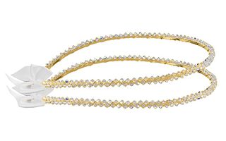 Στέφανα γάμου επίχρυσα από ασήμι 925 με πέτρες P.Q. EUROPEAN CRYSTALS - Ioannis Collection - D224K