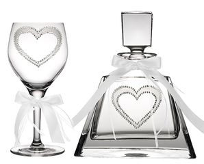 Καράφα και ποτήρι κρυστάλλινο με πέτρες P.Q. EUROPEAN CRYSTALS K2006-PK2006