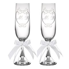 Ποτήρια σαμπάνιας με χάραξη τα αρχικά PS048