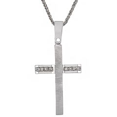 Σταυρός γυναικείος Κ14 λευκόχρυσος ST_125