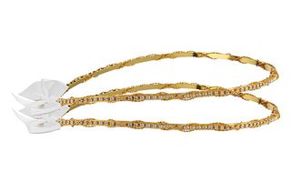 Στέφανα γάμου επίχρυσα από ασήμι 925 με πέτρες P.Q. EUROPEAN CRYSTALS - Ioannis Collection - D239K