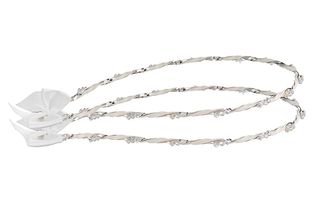 Στέφανα γάμου λευκά από ασήμι 925 με δέρμα και πέτρες P.Q. EUROPEAN CRYSTALS - Ioannis Collection - D282L