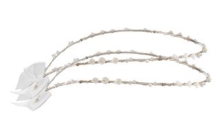 Στέφανα γάμου λευκά από ασήμι 925 με πέτρες P.Q. EUROPEAN CRYSTALS και πορσελάνη - Ioannis Collection - D278L