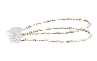 Στέφανα γάμου επίχρυσα από ασήμι 925 με πέρλες P.Q. EUROPEAN CRYSTALS - Ioannis Collection - D279K