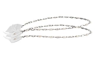 Στέφανα γάμου λευκά από ασήμι 925 με πέρλες P.Q. EUROPEAN CRYSTALS - Ioannis Collection - D283L