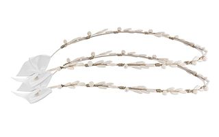 Στέφανα γάμου λευκά από ασήμι 925 και πορσελάνη - Ioannis Collection - D287L