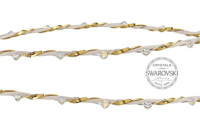 Στέφανα γάμου επίχρυσα από ασήμι 925 με πέτρες P.Q. EUROPEAN CRYSTALS - Ioannis Collection - D264K-thumb-1