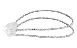 Στέφανα γάμου λευκά από ασήμι 925 με πέτρες P.Q. EUROPEAN CRYSTALS - Ioannis Collection - D223L