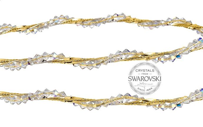 Στέφανα γάμου επίχρυσα από ασήμι 925 με πέτρες P.Q. EUROPEAN CRYSTALS - Ioannis Collection - D229K-thumb-1