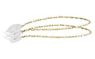 Στέφανα γάμου επίχρυσα από ασήμι 925 με πέρλες P.Q. EUROPEAN CRYSTALS - Ioannis Collection - D283K