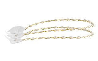 Στέφανα γάμου επίχρυσα από ασήμι 925 με πέρλες P.Q. EUROPEAN CRYSTALS - Ioannis Collection - D296K