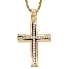 Σταυρός δίχρωμος γυναικείος σε χρυσό και λευκόχρυσο Κ14 (Δεν Περιλαμβάνει Αλυσίδα) ST_237G