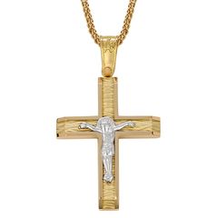 Σταυρός Ανδρικός με Εσταυρωμένο σε Χρυσό Κ14 / ANORADO / ST_249G