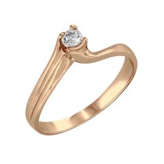 Δαχτυλίδι Μονόπετρο Σε Ασήμι 925 Με Ρόζ Χρύσωμα Κ18 Και Ζιργκόν / ADM-012R1