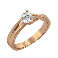 Δαχτυλίδι Μονόπετρο Σε Ασήμι 925 Με Ρόζ Χρύσωμα Κ18 Και Ζιργκόν / ADM-045R1