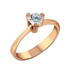 Δαχτυλίδι Μονόπετρο Σε Ασήμι 925 Με Ρόζ Χρύσωμα Κ18 Και Ζιργκόν / ADM-054R1