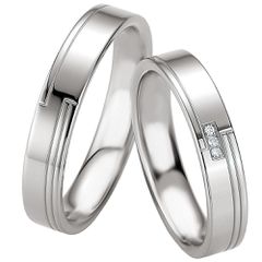 Βέρες γάμου σε ασήμι 925 με διαμάντια, breuning 8067-8068