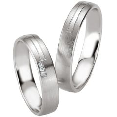 Βέρες γάμου σε ασήμι 925 με διαμάντια, breuning 8087-8088