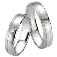 Βέρες γάμου σε ασήμι 925 με διαμάντι, breuning 8089-8090